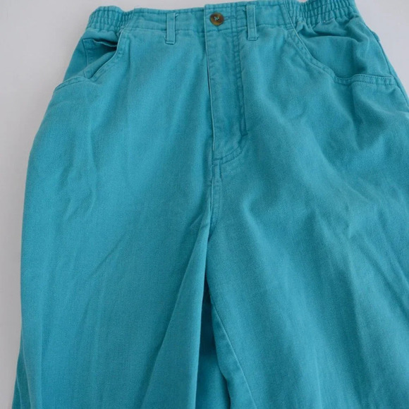 Vintage Lady Footlocker Casuals Teal Straight Leg High-Waisted Pants  S - Picture 12 of 13